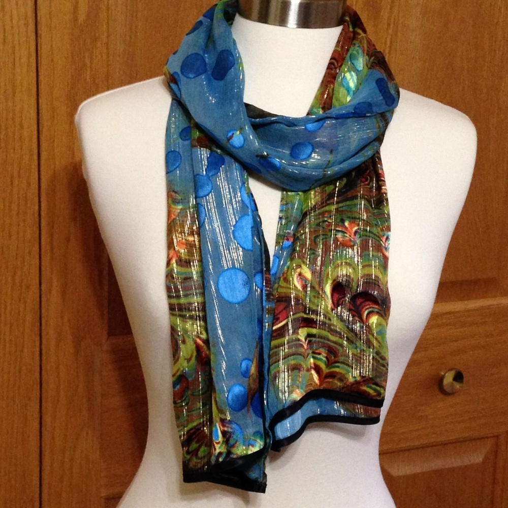 BERNIE of NEW YORK-Peacock Tube Scarf - NWOT